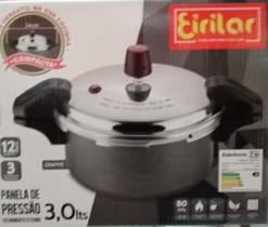 Panela de pressão fechamento externo 3 litro grafite c/alça eirilar. Panela de pressão fechamento externo 3 litro grafite c/alça eirilar.