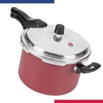 Panela De Pressão Fechamento Externo Antiaderente 4,5L Cereja Panela De Pressão Fechamento Externo Antiaderente 4,5L Cereja