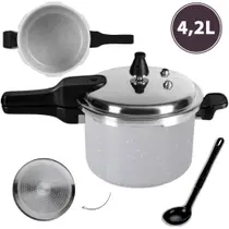 Panela De Pressão Fogão De Inducão Cerâmica Life Pressure Antiaderente 4,2L Grafite Brinox