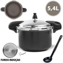 Panela De Pressão Fogão Inducão Pressure Cerâmica Antiaderente Com 2 Alças 5,4L Brinox
