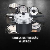 Panela De Pressão Fortaleza Fechamento Externo 6L Preta