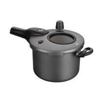 Panela De Pressão Grafite Antiaderente Com 4,5 Litros de Capacidade Fechamento Externo Superior MTA - 6600 Panela De Pressão Grafite Antiaderente Com 4,5 Litros de Capacidade Fechamento Externo Superior MTA - 6600