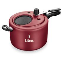 Panela de pressão Grande 8 litros com visor de vidro Antiaderente MTA