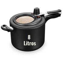 Panela De Pressão Grande com Visor de Vidro Preta 8 Litros Grande Mta Top Antiaderente