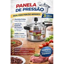 Panela de Pressão Grenada 3 Litros Alumínio Reforçado com Segurança