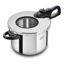 Panela De Pressão Inox Com Visor 6 Litros 22Cm Cozimento Rápido Trava De Segurança Fundo Triplo MTA - 6020