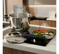 Panela de Pressão Inox com Visor MTA 6 Litros Indução Fundo Triplo Profissional Original Panela de Pressão Inox com Visor MTA 6 Litros Indução Fundo Triplo Profissional Original