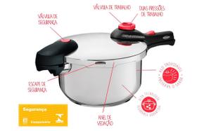 Panela De Pressao Inox Supra 4,5L Brinox 22x19,5 cm Com Fundo Triplo