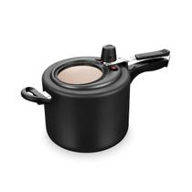 Panela de pressão mta 4.5l antiaderente com visor de vidro na cor preta