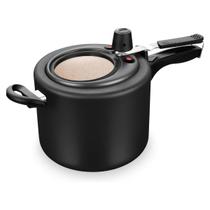 Panela de pressão mta 8,0l antiaderente com visor de vidro na cor preto