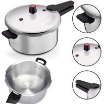 Panela De Pressão Nacional 7L Fechamento Externo Alumínio Polido Feijão Legumes Grandes Porções