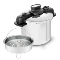 Panela De Pressão OptiSpace 7L Inox Com Fundo Triplo E Cesto De Vapor Tefal Panela De Pressão OptiSpace 7L Inox Com Fundo Triplo E Cesto De Vapor Tefal