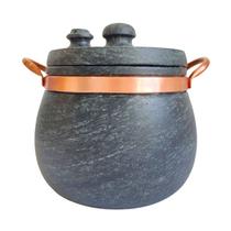 Panela de Pressão Pedra Sabão 4 Lts Antiaderente Alça de Cobre - Panela de Pressão Pedra Sabão 4 Lts Antiaderente Alça de Cobre -
