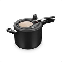 Panela de Pressão Preto Visor de Vidro Superior 4,5L de Alumínio com Antiaderente MTA 8497