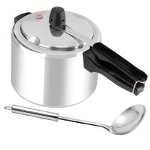 Panela De Pressão Rochedo Easy 4,5 Litros Alumínio Polido Com Concha Feijão Em Aço Inox