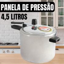 Panela de Pressão Roque 4,5 Litros Inox Polida Tradicional Cabo Reforçado Selo de Segurança Inmetro Cozinha