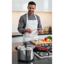 Panela de Pressão Segura 4.5L Cinza 20cm Fechamento Interno