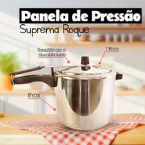 Panela de Pressão Suprema Roque 7 Litros Inox Utensílio Cozinha Resistente Cozimento Rápido Durável Eficiente