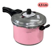 Panela de pressão Tampa Fechamento Externo 4,5 litros Rosa