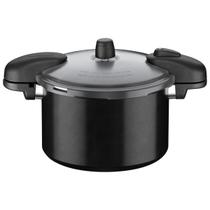 Panela de Pressão Tramontina Valência Black em Alumínio com Revestimento Cerâmico Preto 24 cm 7 L Panela de Pressão Tramontina Valência Black em Alumínio com Revestimento Cerâmico Preto 24 cm 7 L