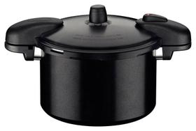 Panela de pressão tramontina valência black em alumínio com revestimento cerâmico preto 24 cm 7 l