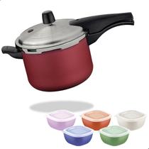 Panela de pressao tramontina vancouver antiaderente 4,5l com mix de potes tramontina