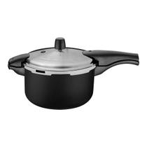 Panela de pressão tramontina vancouver effect em alumínio e antiaderente starflon max preto 24cm 6l