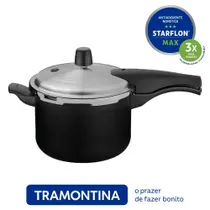 Panela de Pressão Vancouver em Alumínio com Revestimento Antiaderente Starflon Max Preto 4,5L - Tramontina