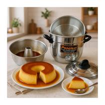 Panela de Pudim Banho Maria 3 em 1 para 2 receitas Panela de Pudim Banho Maria 3 em 1 para 2 receitas