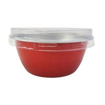 Panela de ramequins descartável de folha de alumínio de 4 onças com tampa, pacote de 100