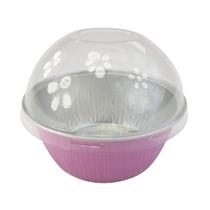 Panela de ramequins descartável de folha de alumínio de 4 onças com tampas, pacote com 100