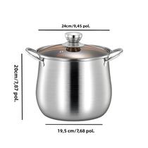 Panela De Sopa De Aço Inoxidável De Grande Capacidade, 24cm, Para Cozinha Doméstica, Fogão De