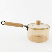 Panela de Vidro Âmbar 1,8L com Tampa Resistente ao Fogo para Cozinha Transparente Panela de Vidro Âmbar 1,8L com Tampa Resistente ao Fogo para Cozinha Transparente