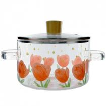Panela De Vidro Borossilicato Tulipa 1,8L - Caçarola Vidro Panela De Vidro Borossilicato Tulipa 1,8L - Caçarola Vidro
