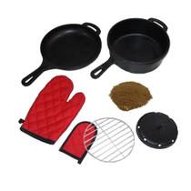 Panela Defumação Frigideira Multiuso Em Ferro Serragem 25Cm