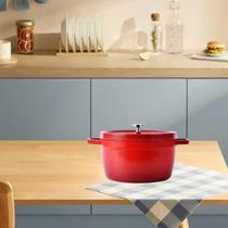 Panela e Caçarola de 24cm em ferro fundido vermelho