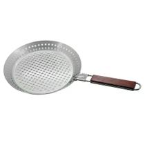 Panela Easy Grill para grelhar em aco inox com cabo de madeira D30cm - Dynasty