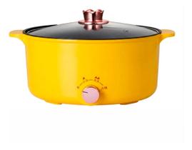 Panela Elétrica Amarela Multifuncional Gourmet Antiaderente 110V Panela Elétrica Amarela Multifuncional Gourmet Antiaderente 110V