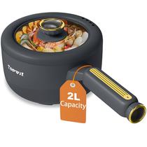 Panela elétrica com tampa de panela elétrica antiaderente de 2 litros com espátula Panela elétrica com tampa de panela elétrica antiaderente de 2 litros com espátula