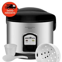 Panela Elétrica De Arroz Britânia Pa10 Prime 10 Xícaras Inox Preta Acompanha Colher E Copo Medidor