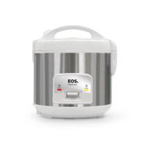 Panela Elétrica de Arroz EOS 5 Xícaras Inox Branca com Tampa de Vidro Clear Glass EPA05BI 110V