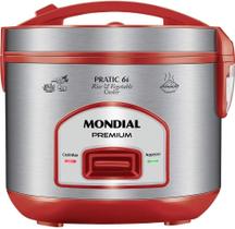 Panela Elétrica de Arroz Mondial Vermelho/Inox 500W 220V - PE-45-6X