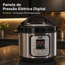Panela Elétrica de Pressão 6 Litros com Display Digital Antiaderente Inox Para Carne Arroz Feijão Panela Elétrica de Pressão 6 Litros com Display Digital Antiaderente Inox Para Carne Arroz Feijão