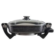 Panela Elétrica Mangiare Agratto 30cm 4,6L Quadrada 1500W 127V Preta - APEQO-01