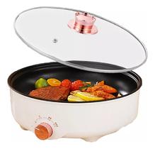 Panela Elétrica Portátil Grill Antiaderente Grande 26cm 600w 110V