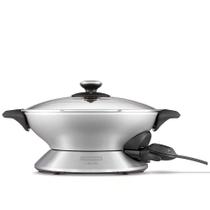 Panela Elétrica Tramontina by Breville Wok Chef em Alumínio Fundido com Tampa de Vidro 6 L 127V 69120011