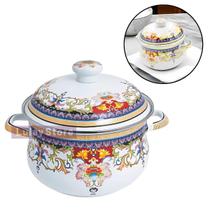 Panela Esmaltada Com Tampa 3,6 Lts 22Cm Com Indução Decoração Paris, Indiana, Cake, Italy A5 Importadora