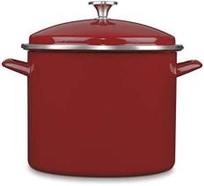 Panela Esmaltada Cuisinart Chef'S Classic Aço Inox Com Tampa Vermelho 16 Litros Eos166-30r