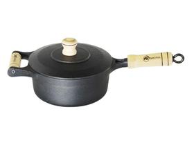 Panela Ferro Fundido Nr16 Tampa Ferro Cabo Madeira - Santana 1 litro Panela Ferro Fundido Nr16 Tampa Ferro Cabo Madeira - Santana 1 litro
