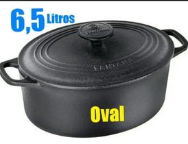 Panela Ferro Oval Forno Holandês Para Pão 6,5 Litros